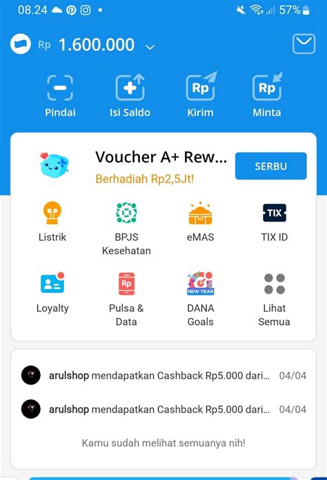 dana games ml Buat skin keren saldo VP 57 gold siang ini Telkomsel MyDashboard cashback setiap topup image 1