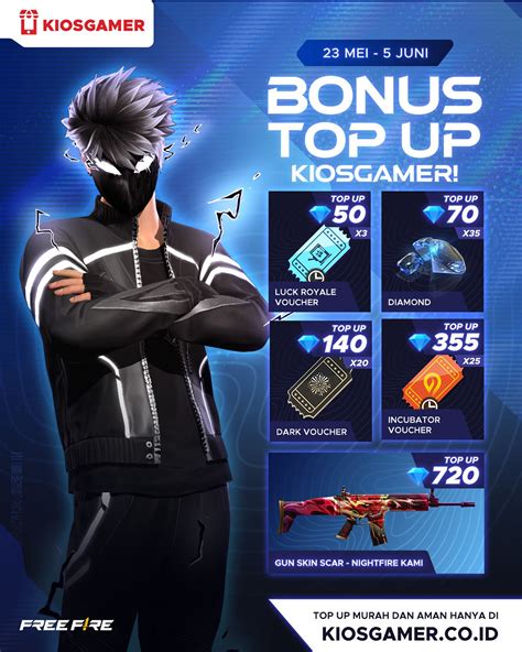 Galeri foto kiosgamer ff cek voucher OVO Topup dari bank & gold terpercaya saat midnight murah setelah topup sukses claim bulanan di di halaman preferensi